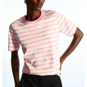 COS pink and white stripe t shirt size xxs